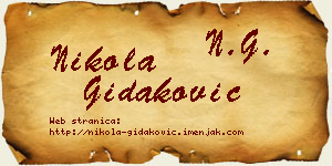 Nikola Gidaković vizit kartica